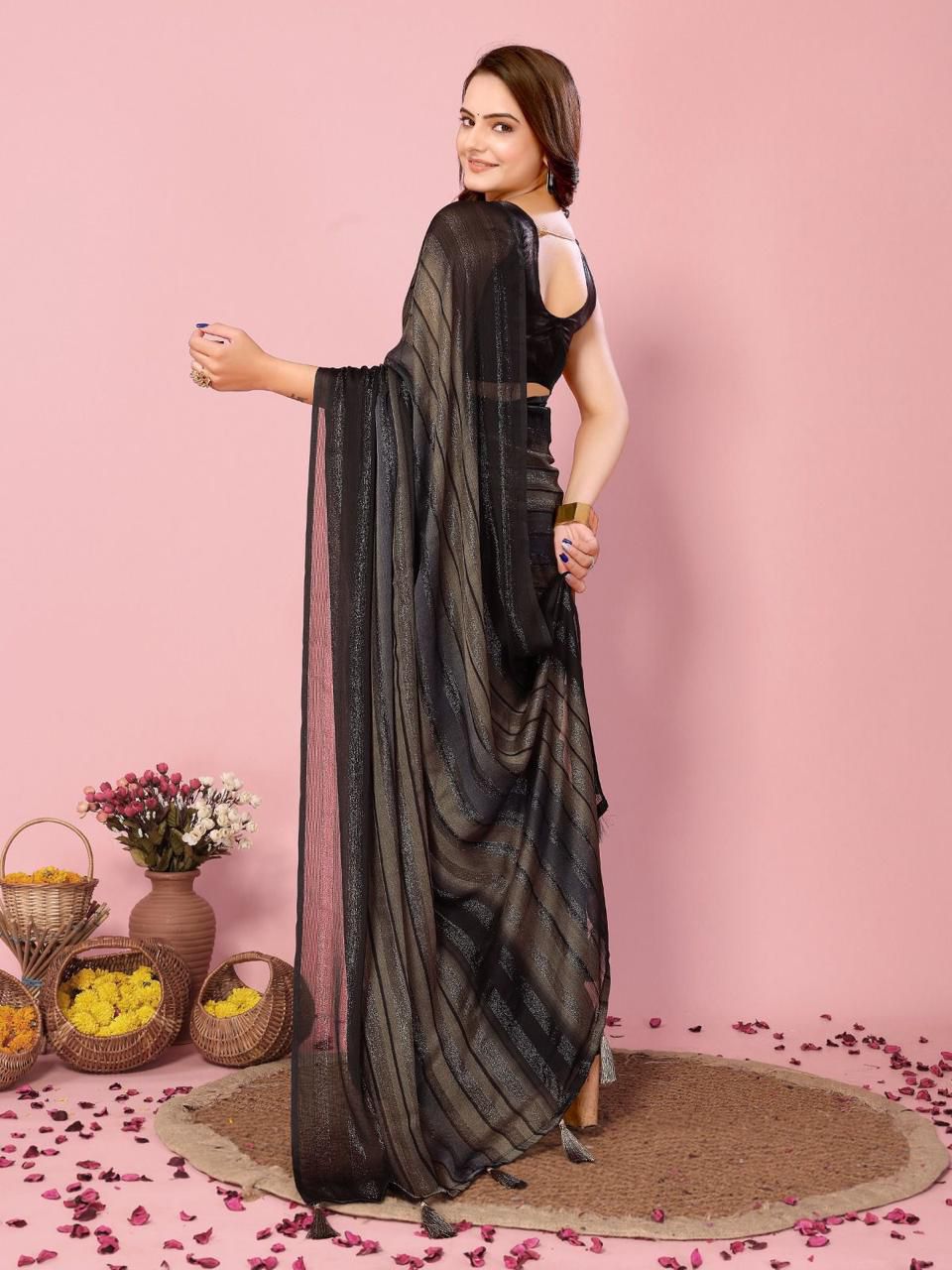 SOFT NAYLONE SAREE Three tone colour shade saree