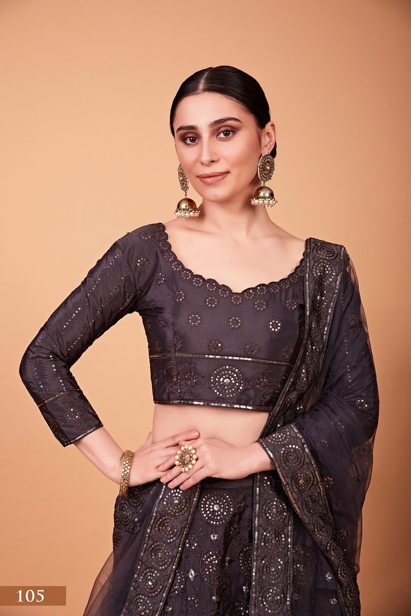 A Modern Yet Traditional Look The Butterfly Net Lehenga Choli Is Usually Can Wear At Weddings And Sangeet Function