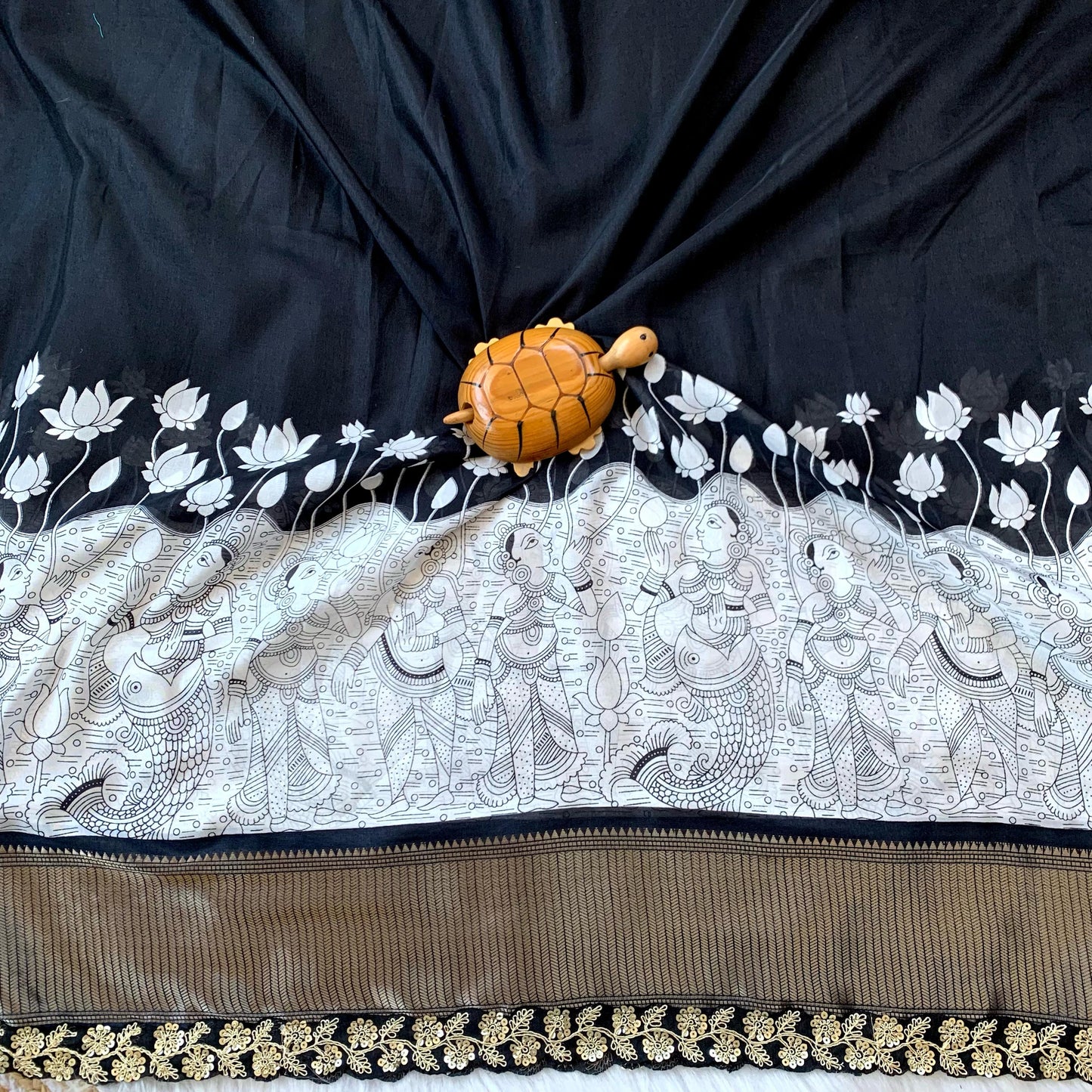 Kalamkariprint Soft Dola Silk saree