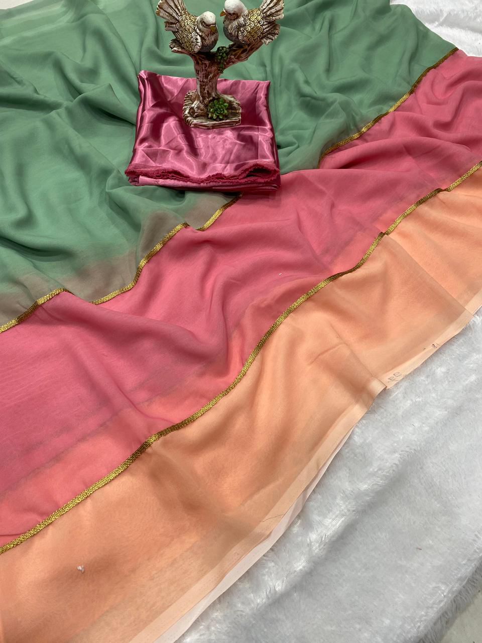 original smooth Gorgette with mill print