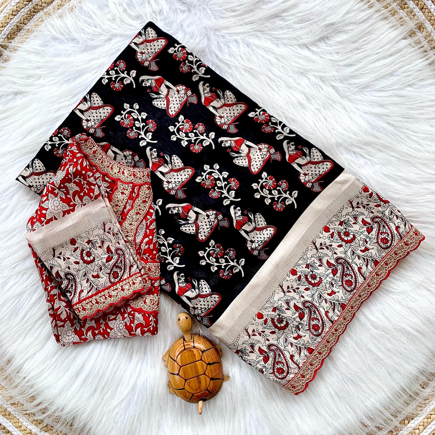 Soft Cotton Silk Fabric With Kalamkar