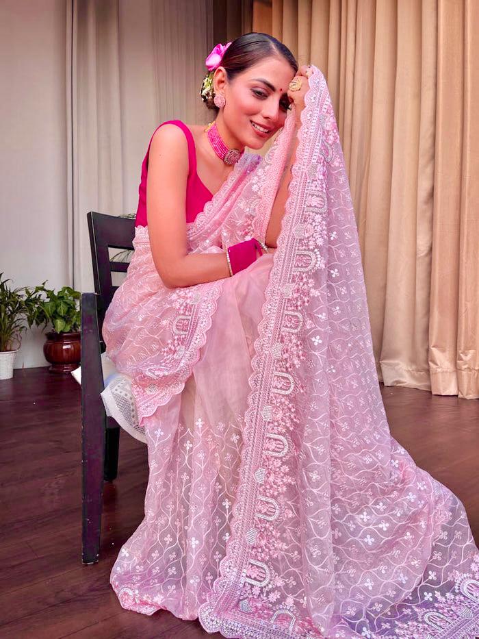 Khadi Organza With Beautiful with lv sakhi