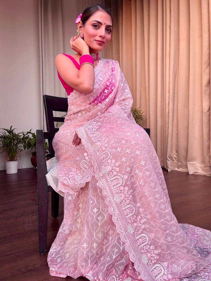 Khadi Organza With Beautiful with lv sakhi