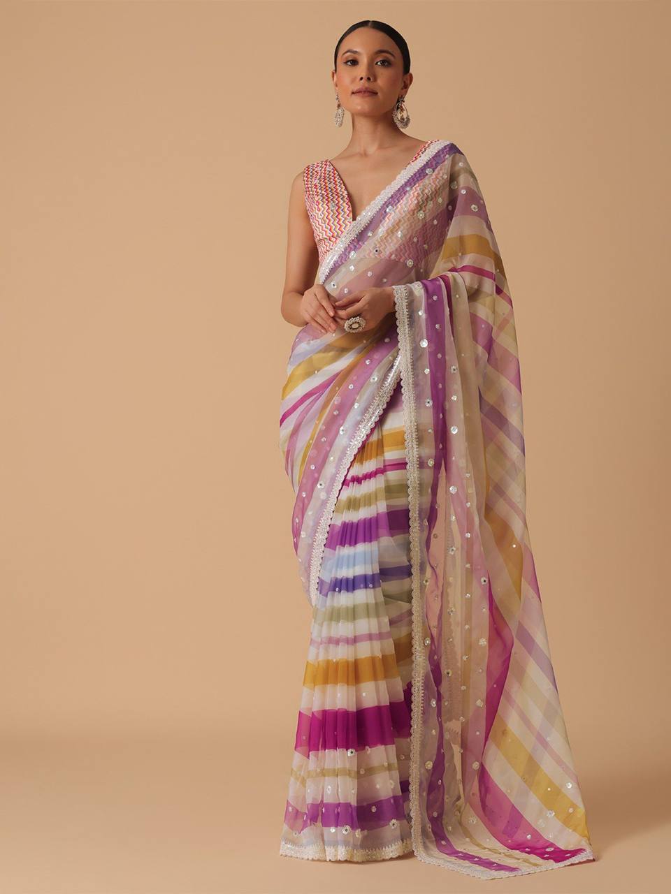 LV SAKHI-Thread Work & Border Codding & Sequins Work