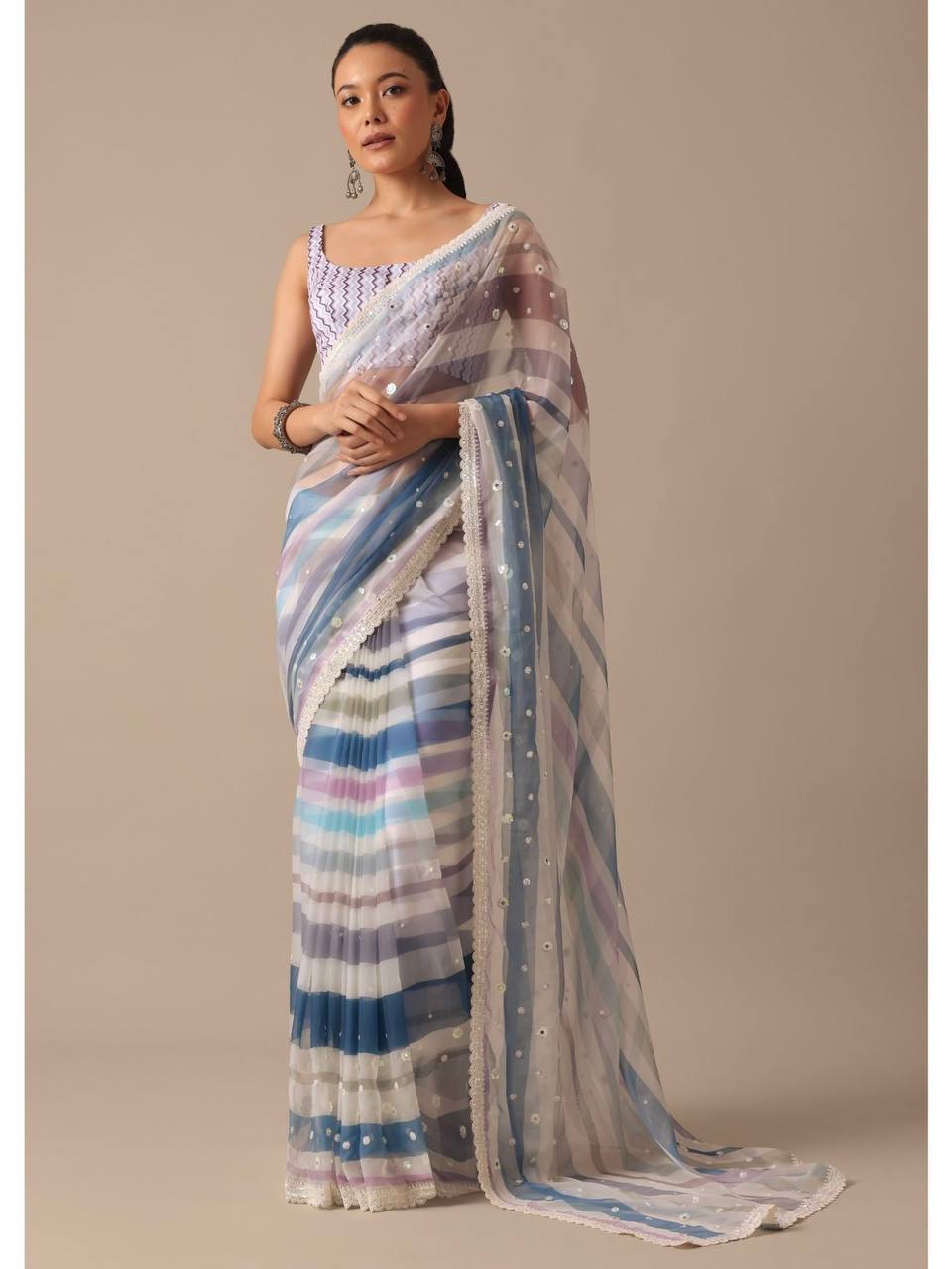 LV SAKHI-Thread Work & Border Codding & Sequins Work