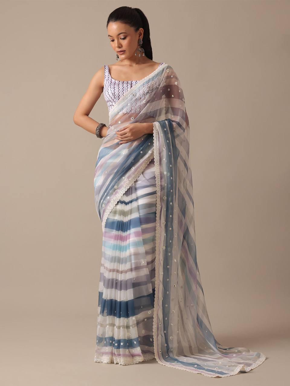 LV SAKHI-Thread Work & Border Codding & Sequins Work