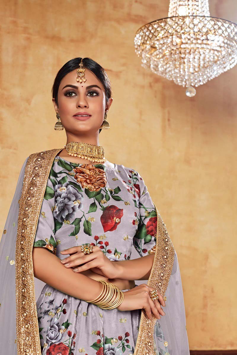 WEDDING SEASON SPECIAL FLOWER PRINTED LEHENGA CHOLI SET