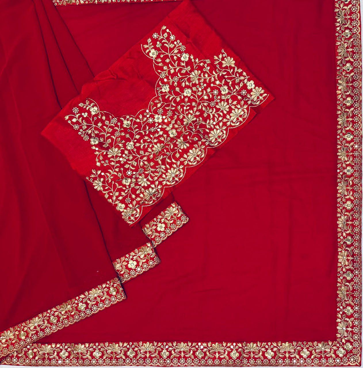 Beautiful Actress Madhuri Dixit Red Colour Party Were Saree