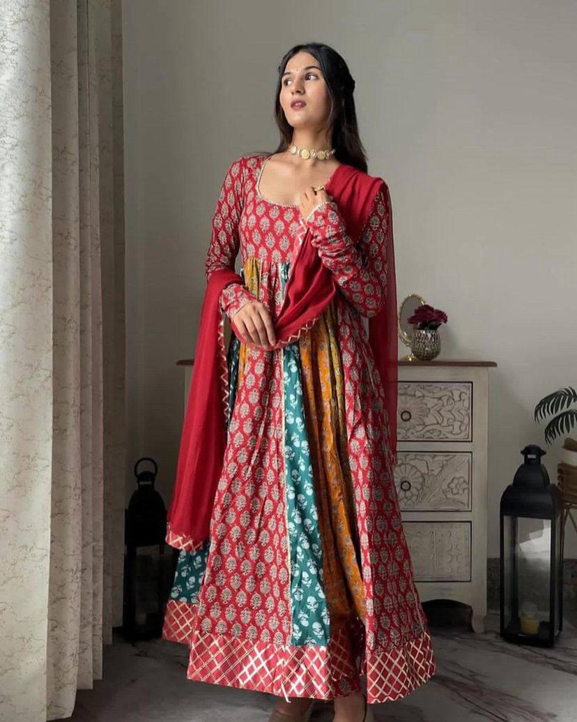 PRESENTING NEW SUMMER SPECIAL DESIGNER PRINTED ANARKALI GOWN COLOR FULL