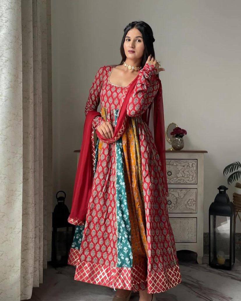 PRESENTING NEW SUMMER SPECIAL DESIGNER PRINTED ANARKALI GOWN COLOR FULL
