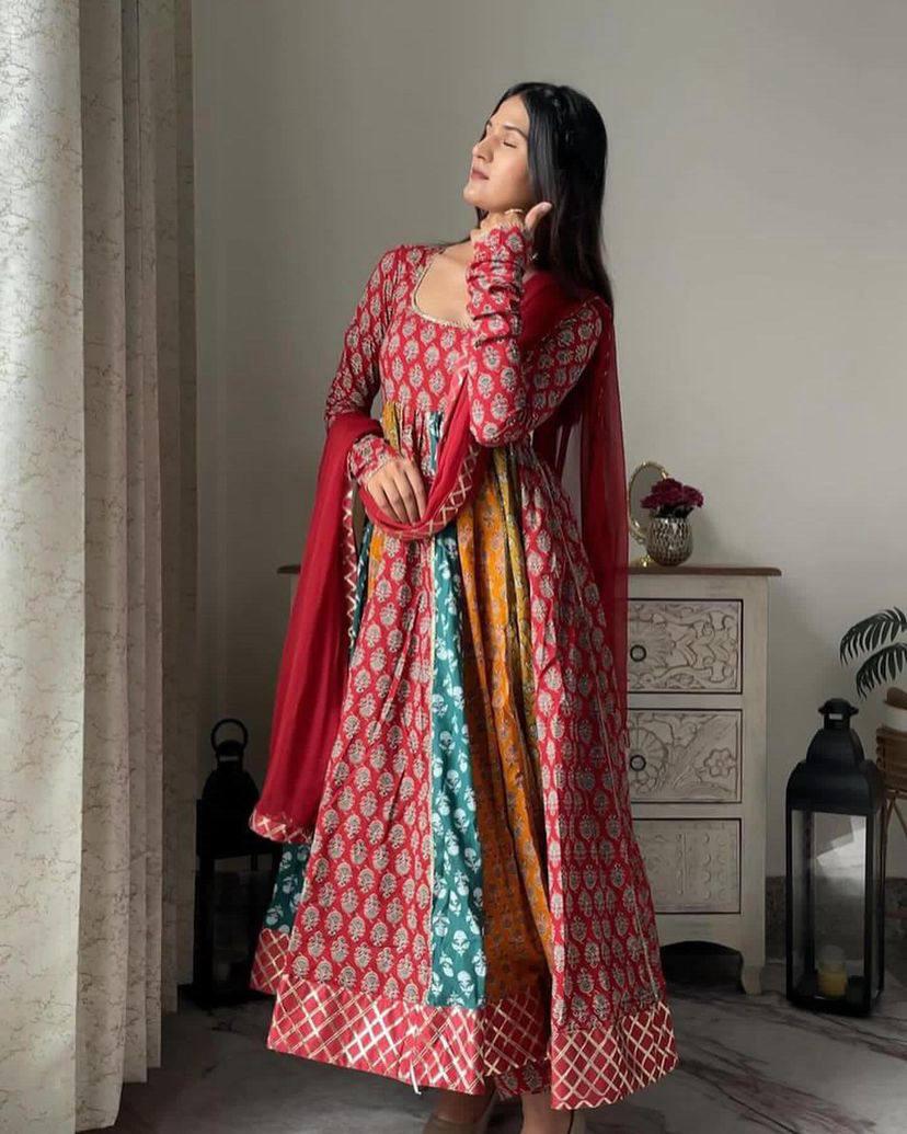 PRESENTING NEW SUMMER SPECIAL DESIGNER PRINTED ANARKALI GOWN COLOR FULL