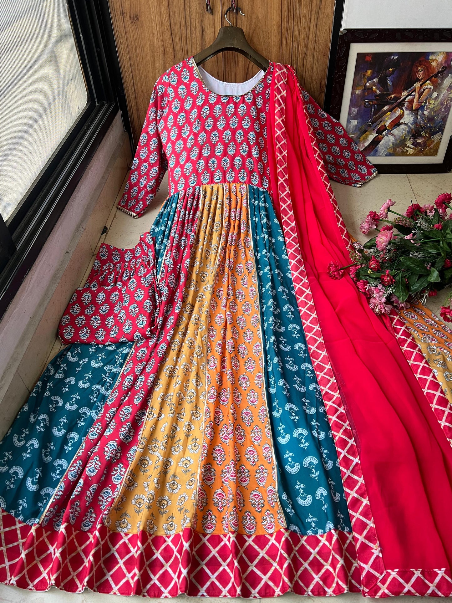 PRESENTING NEW SUMMER SPECIAL DESIGNER PRINTED ANARKALI GOWN COLOR FULL