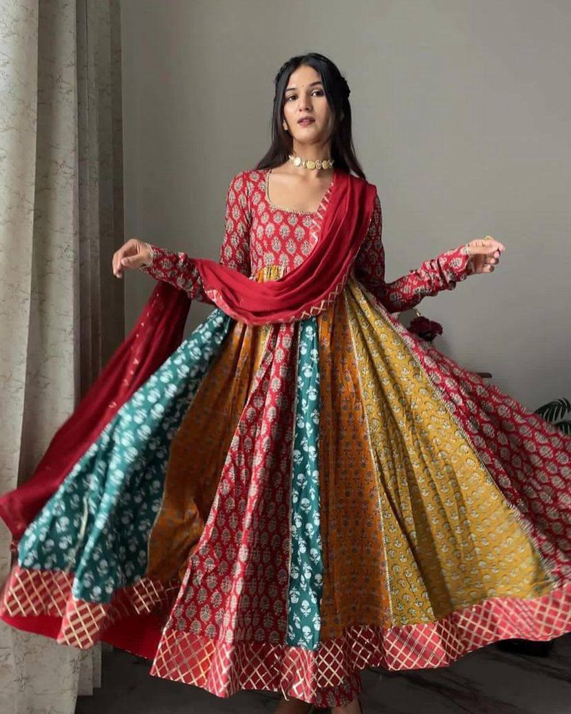 PRESENTING NEW SUMMER SPECIAL DESIGNER PRINTED ANARKALI GOWN COLOR FULL
