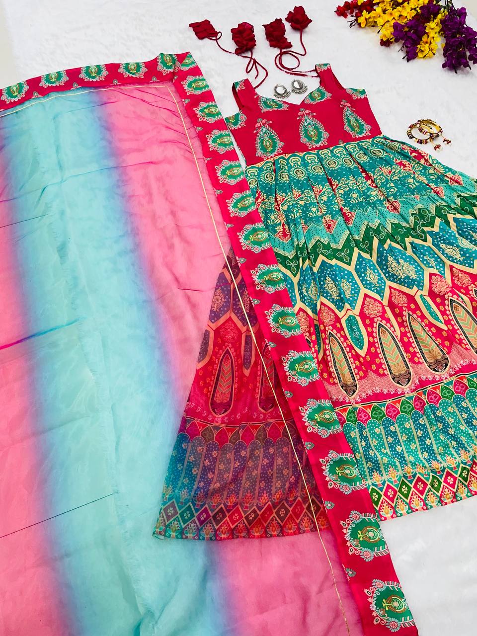 Presenting a New Gown With Pent With Duppata