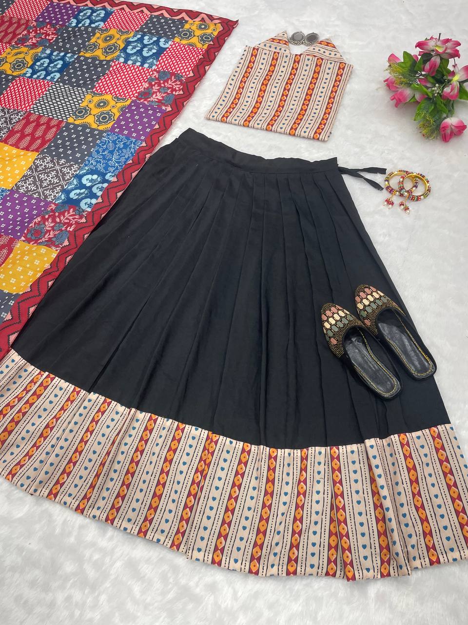 Real Mirror Work Lehenga Set for Women Digital printed Dress nice dress for party Unstiched