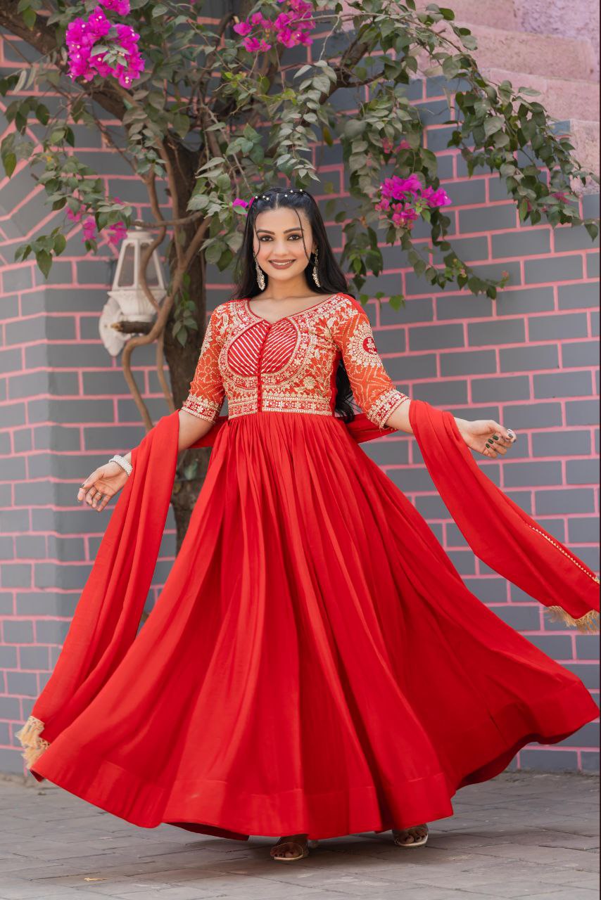 New Festival Long Gown & Duptta
