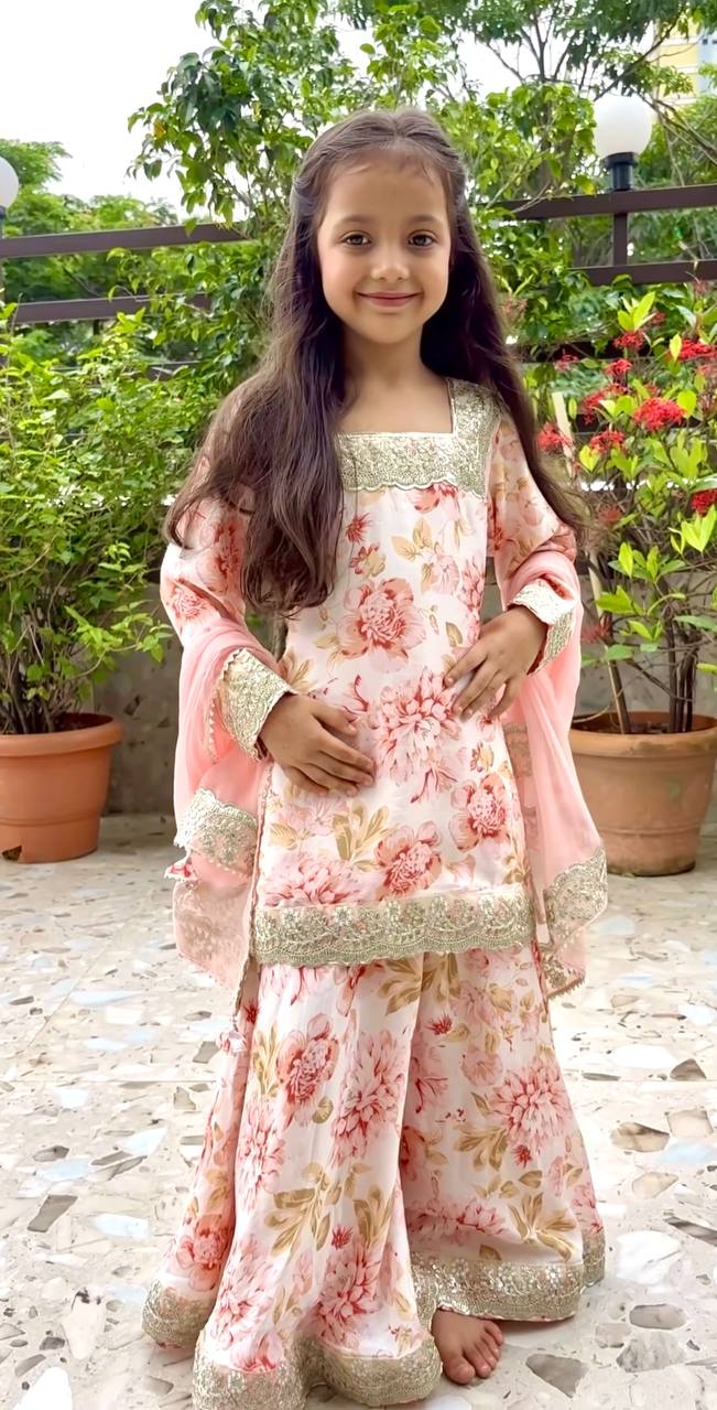 DESIGNER TOP WITH SARARA AND DUPATTA FULL STTICHED READY TO WEAR