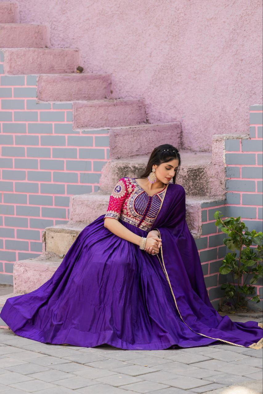 New Festival Long Gown & Duptta
