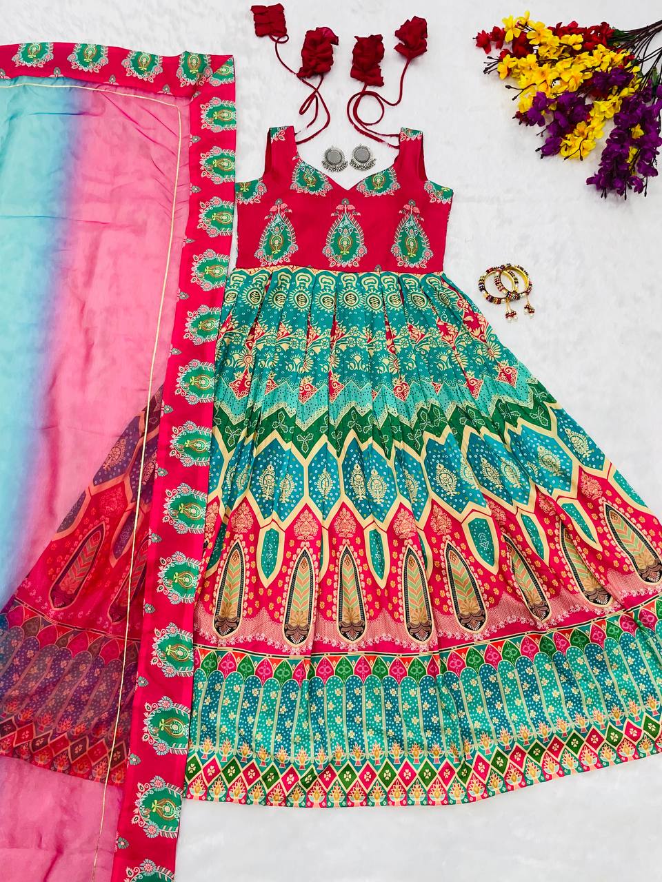 Presenting a New Gown With Pent With Duppata