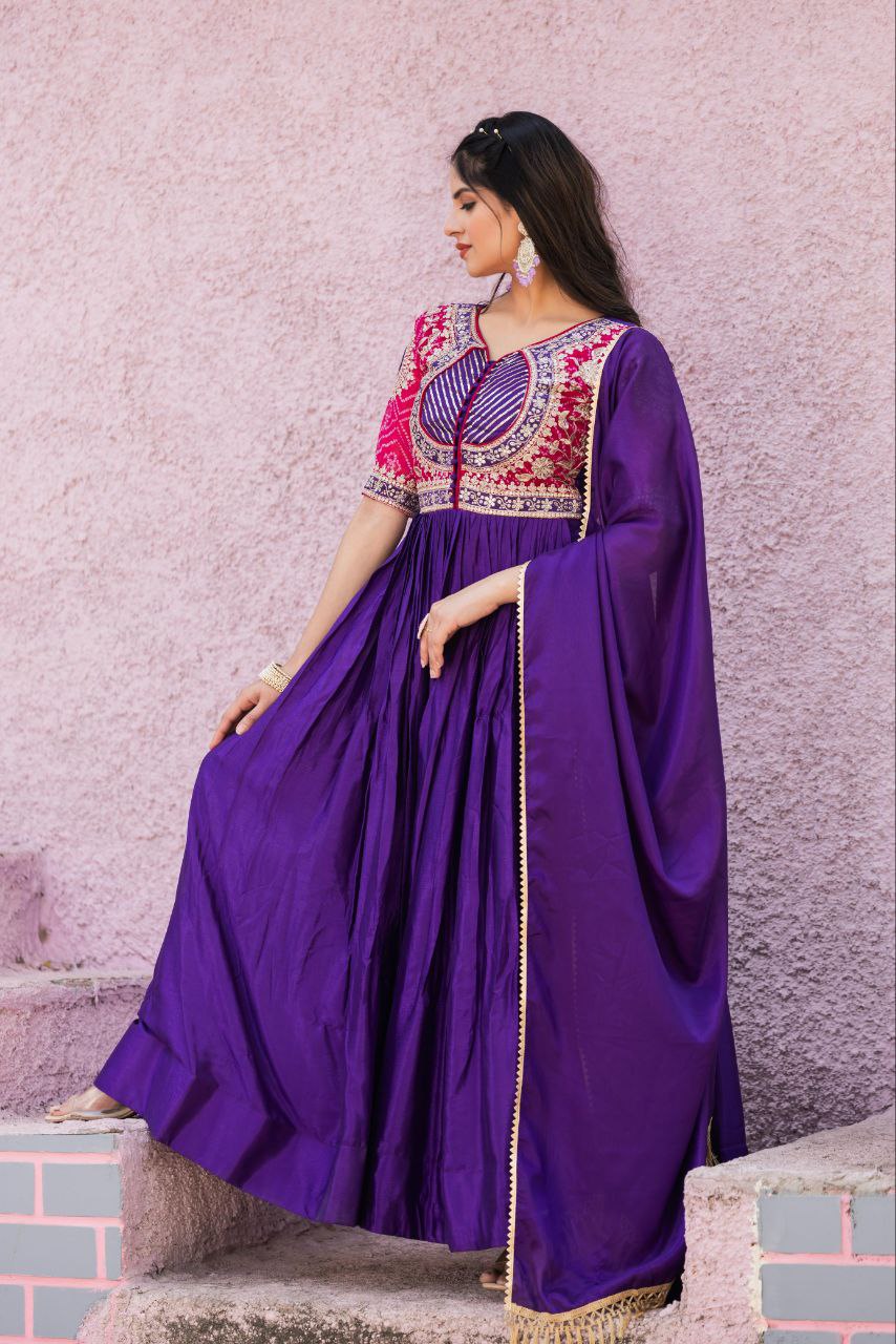 New Festival Long Gown & Duptta