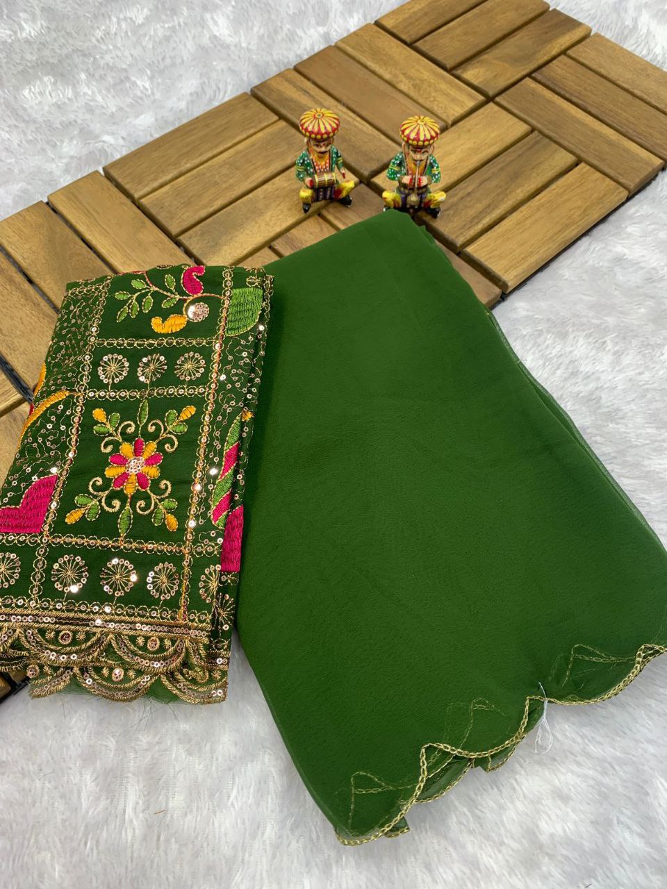 Saree Golden Jari Arcs Embroidery Allover Saree