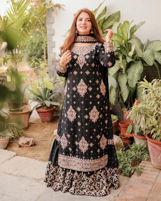 New Designer Party Wear Look Sharara Set