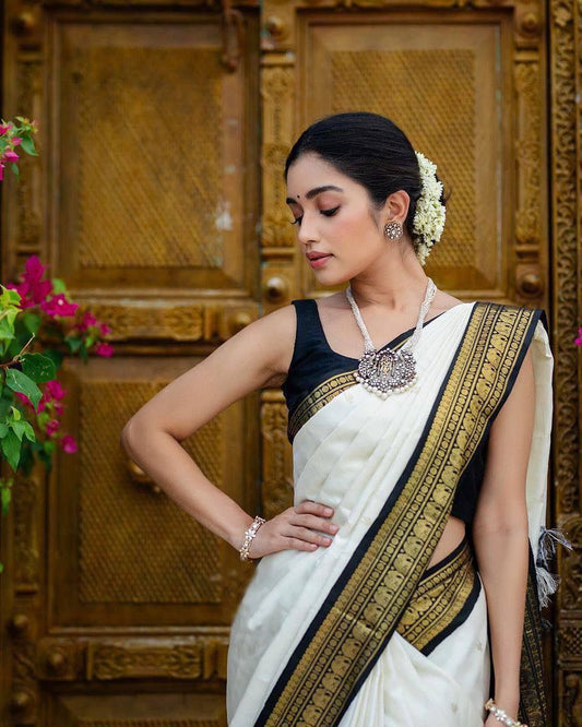 NEW LAUNCHING WHITE  SAREE