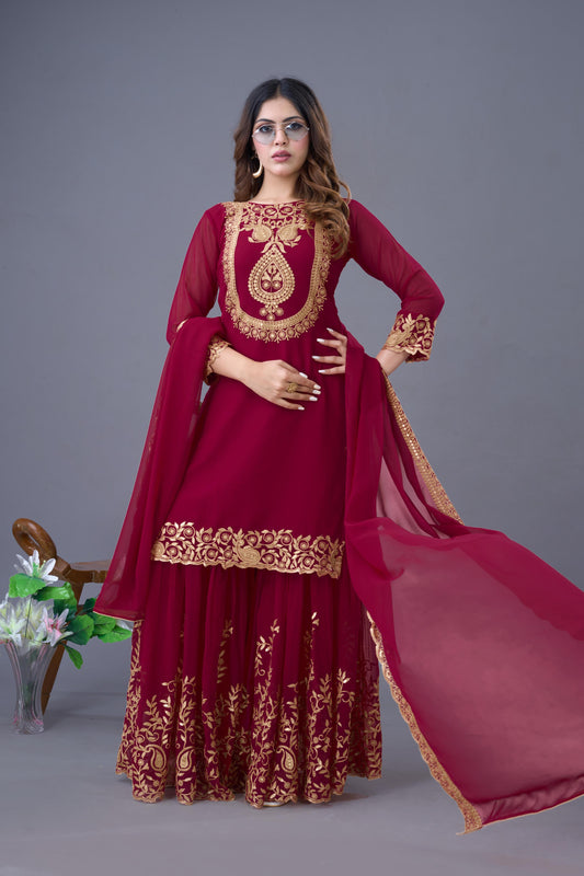 New Designer Collection In Blooming Faux Georgette