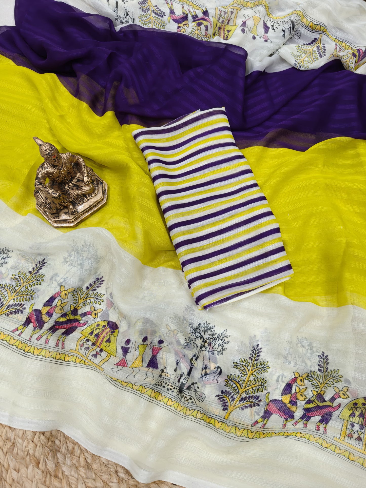 Heavy blooming Georgette saree