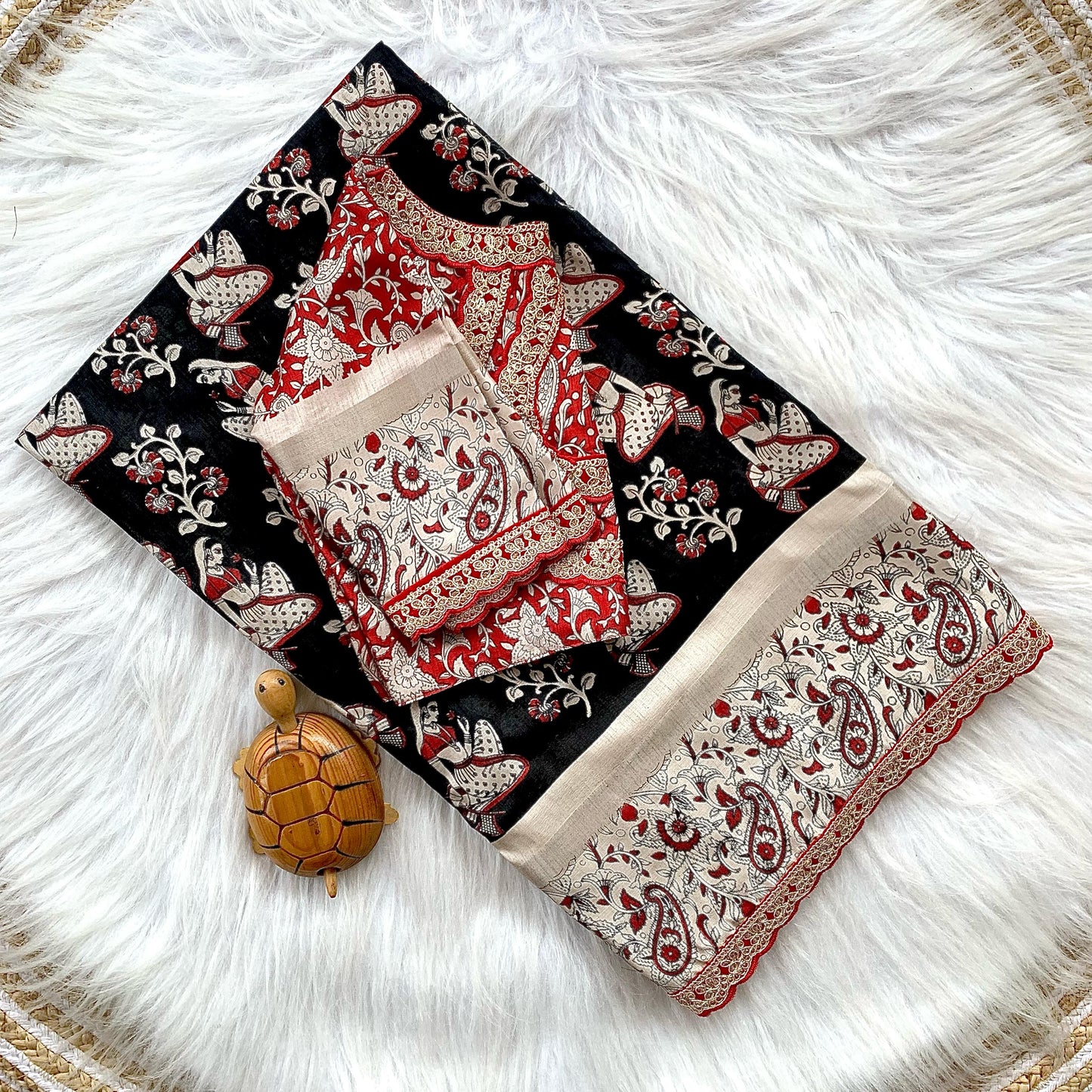 Soft Cotton Silk Fabric With Kalamkar