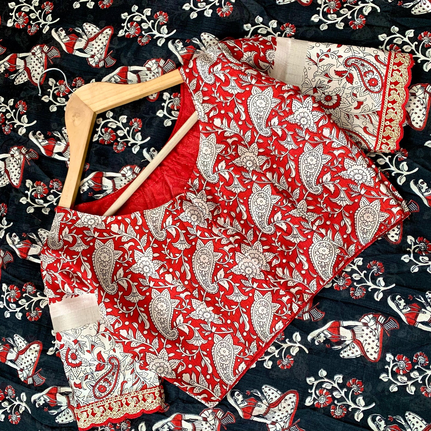 Soft Cotton Silk Fabric With Kalamkar