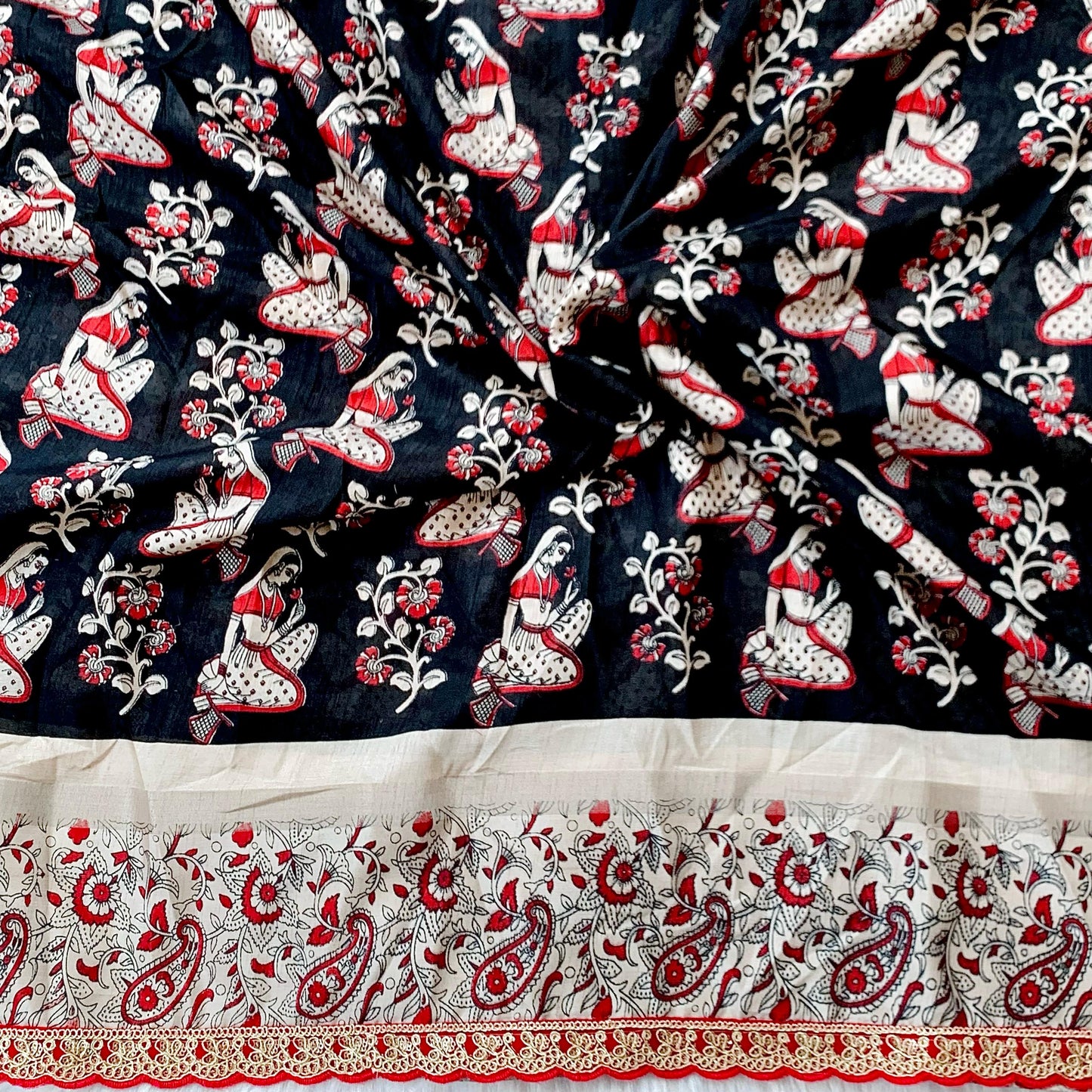 Soft Cotton Silk Fabric With Kalamkar