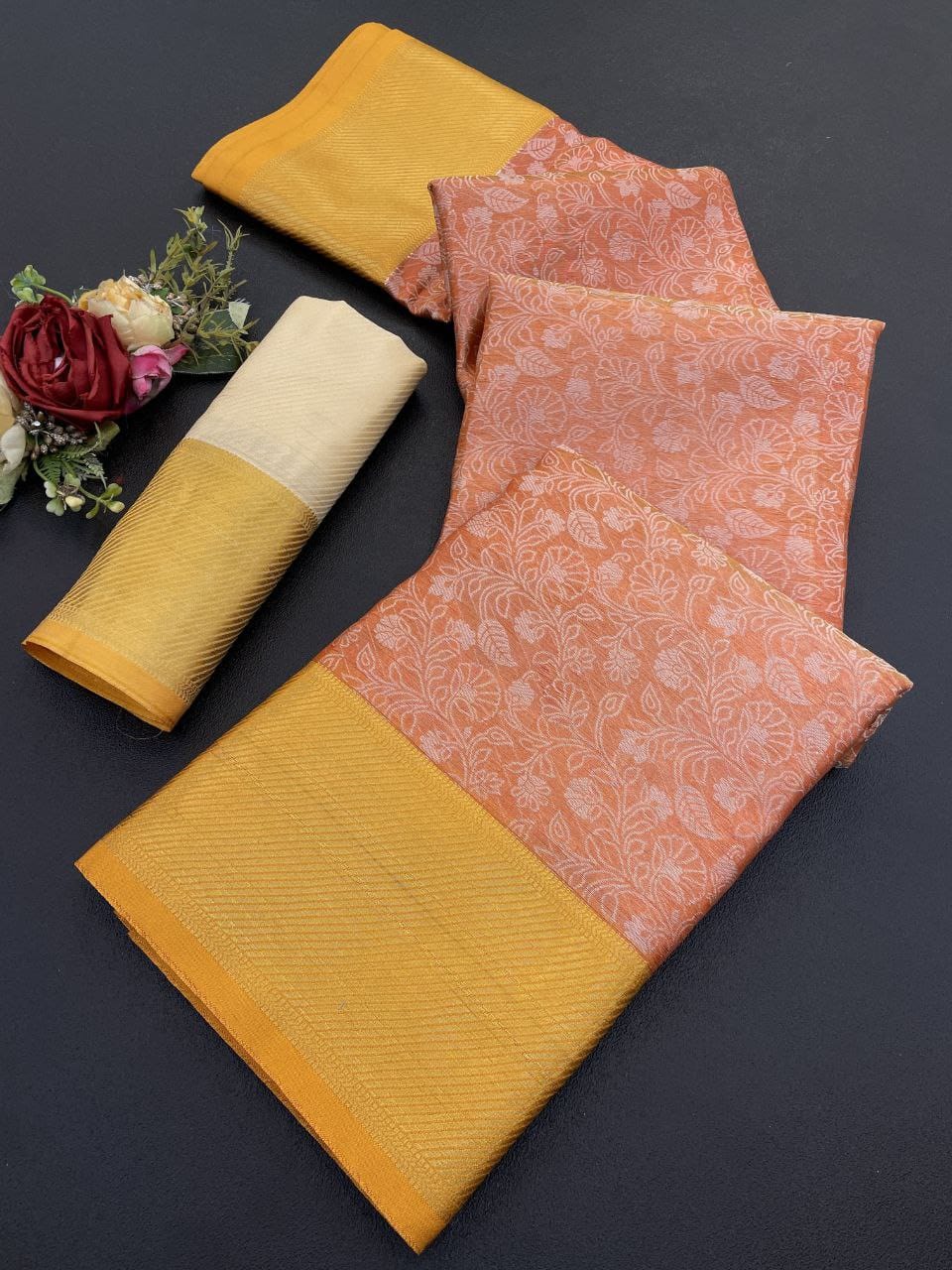 Beautiful banarsi Handloom Golden Tissue zari Silk saree-Lvsakhi