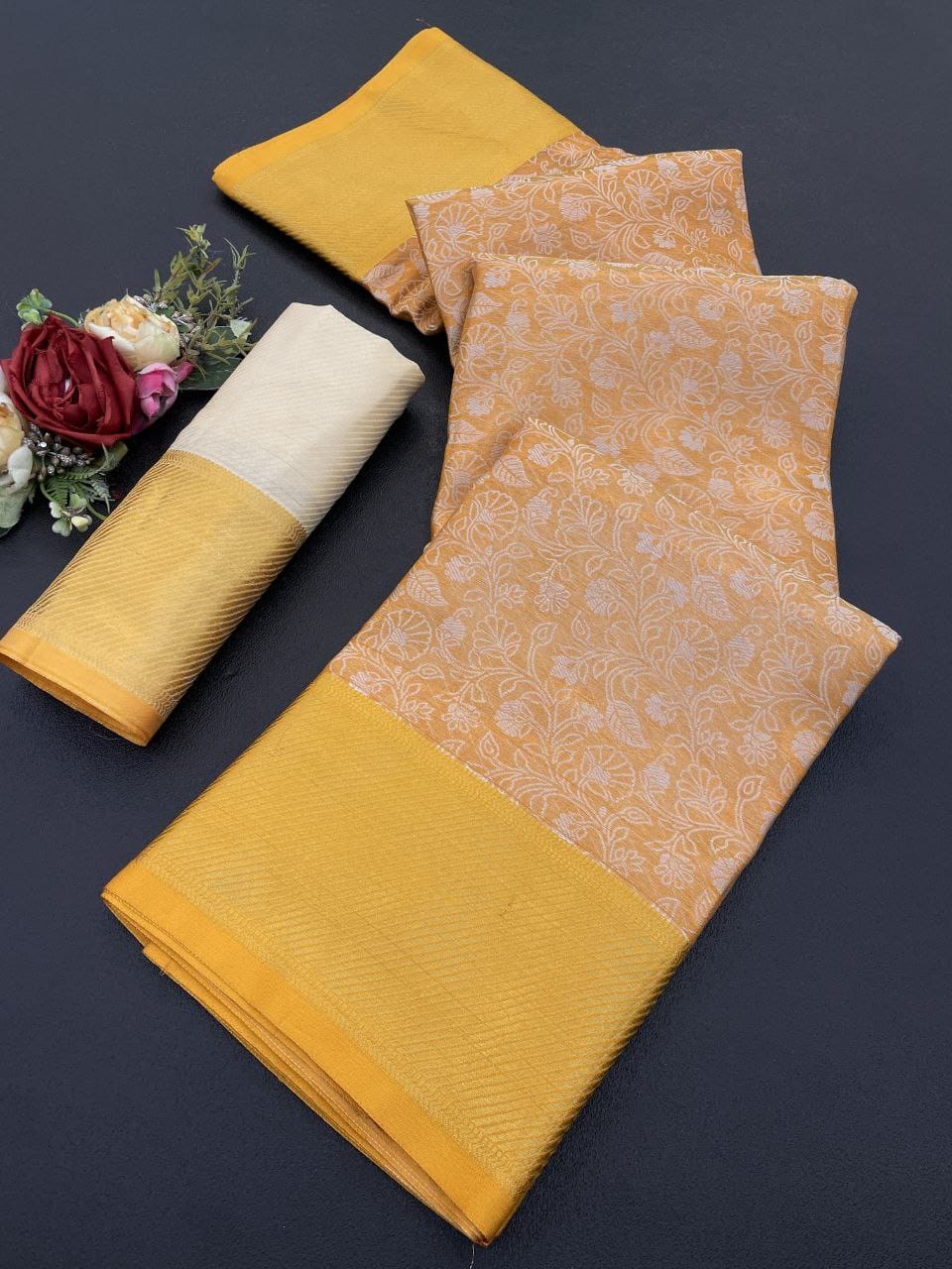 Beautiful banarsi Handloom Golden Tissue zari Silk saree-Lvsakhi