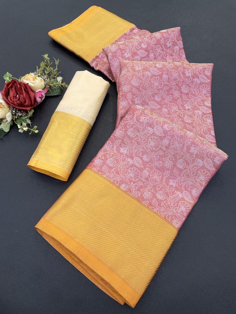 Beautiful banarsi Handloom Golden Tissue zari Silk saree-Lvsakhi