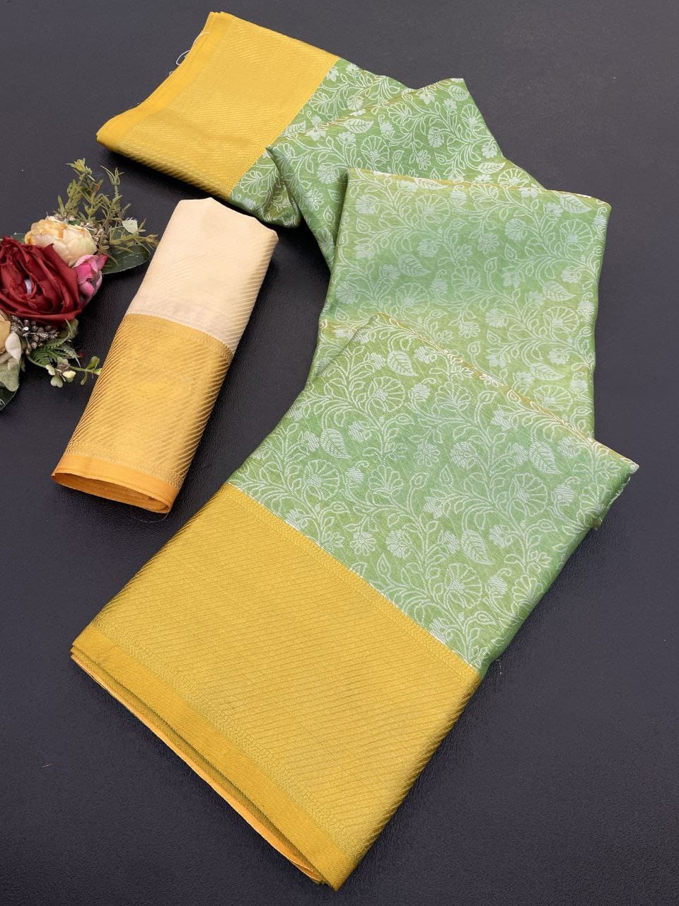 Beautiful banarsi Handloom Golden Tissue zari Silk saree-Lvsakhi