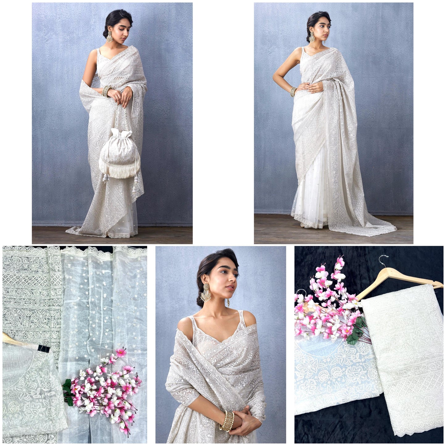 LV SAKHI-Khadi Organza With Beautiful Multi Embroidery