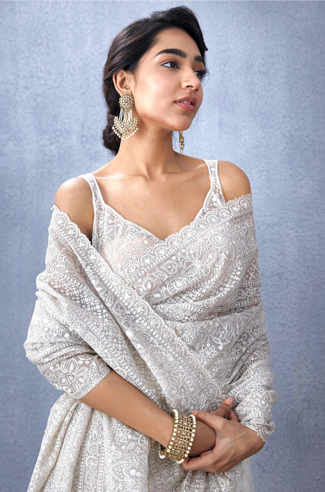 LV SAKHI-Khadi Organza With Beautiful Multi Embroidery