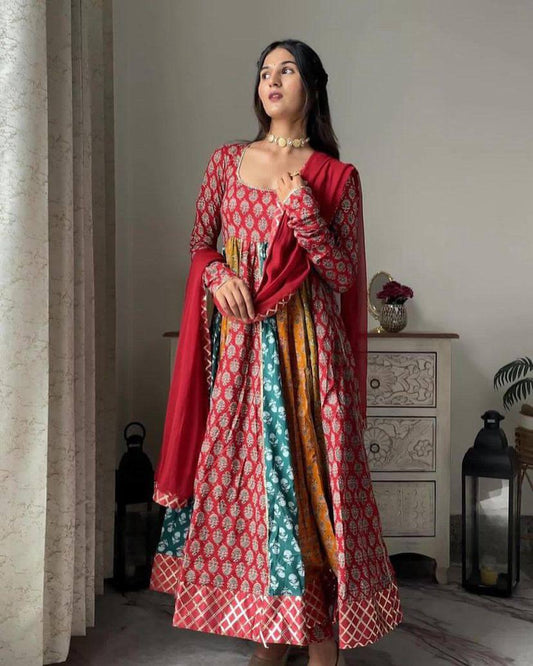 PRESENTING NEW SUMMER SPECIAL DESIGNER PRINTED ANARKALI GOWN COLOR FULL
