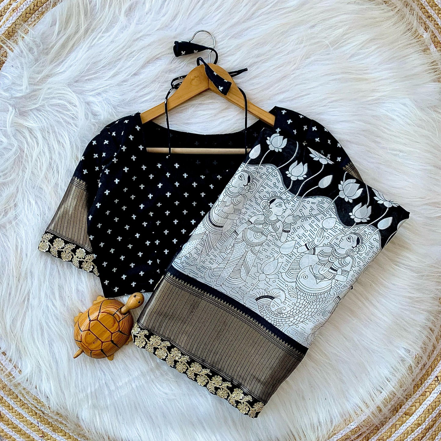 Primium Soft Dola Silk With Kalamkar