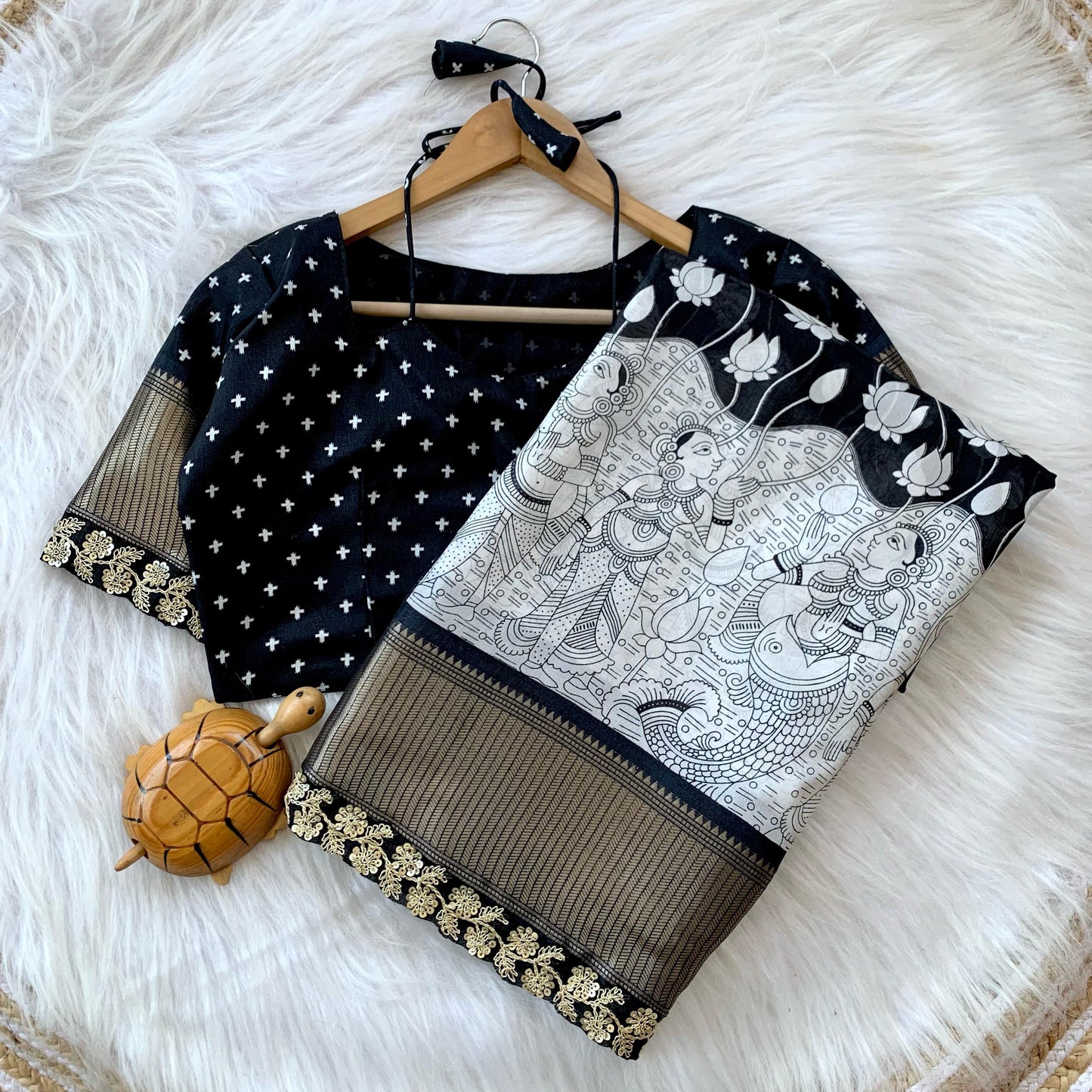 Primium Soft Dola Silk With Kalamkar
