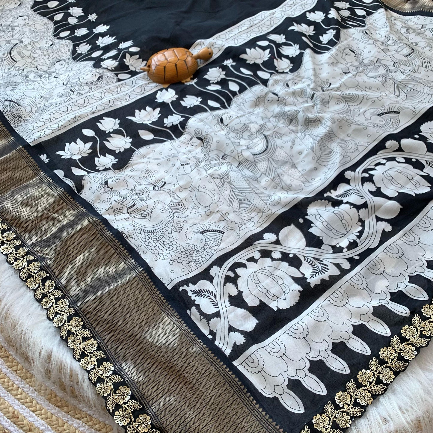 Primium Soft Dola Silk With Kalamkar