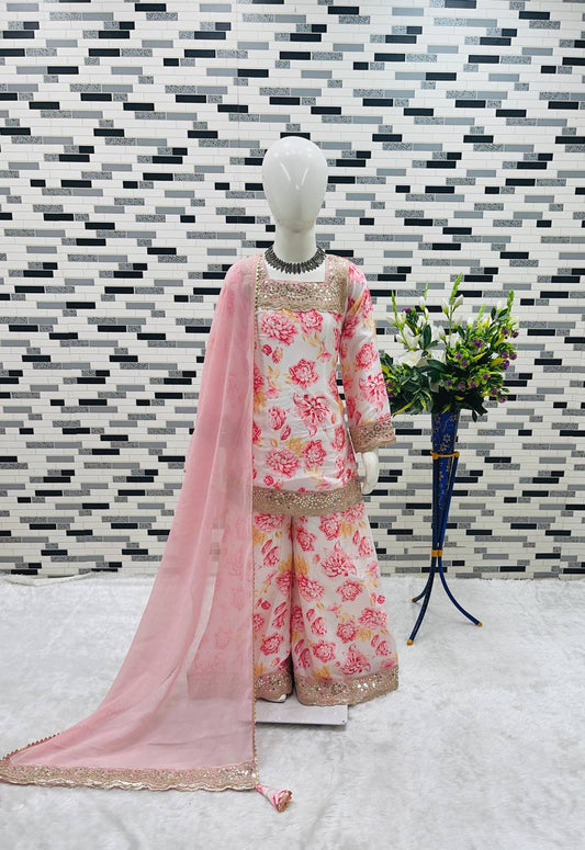 DESIGNER TOP WITH SARARA AND DUPATTA FULL STTICHED READY TO WEAR