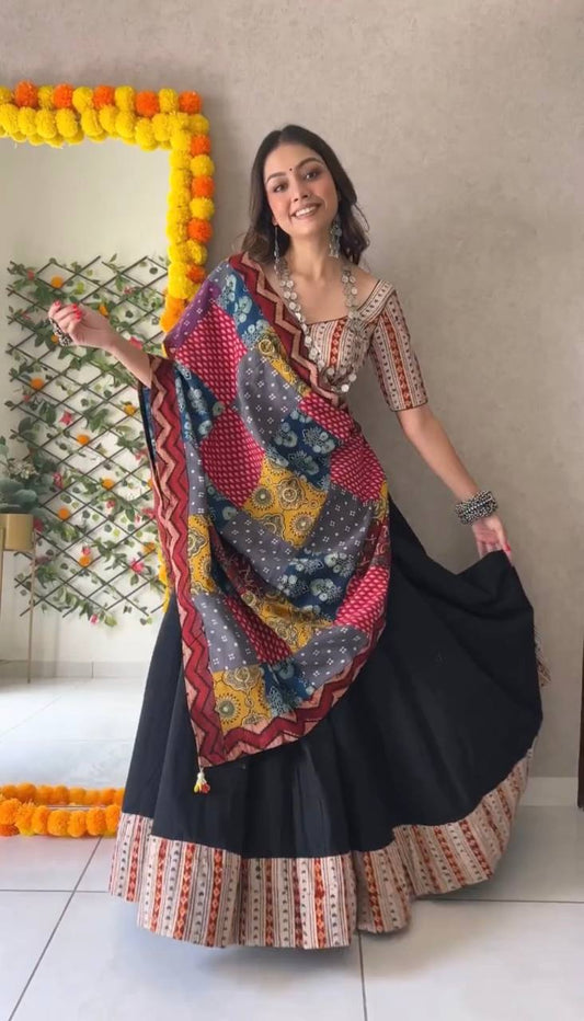 Real Mirror Work Lehenga Set for Women Digital printed Dress nice dress for party Unstiched