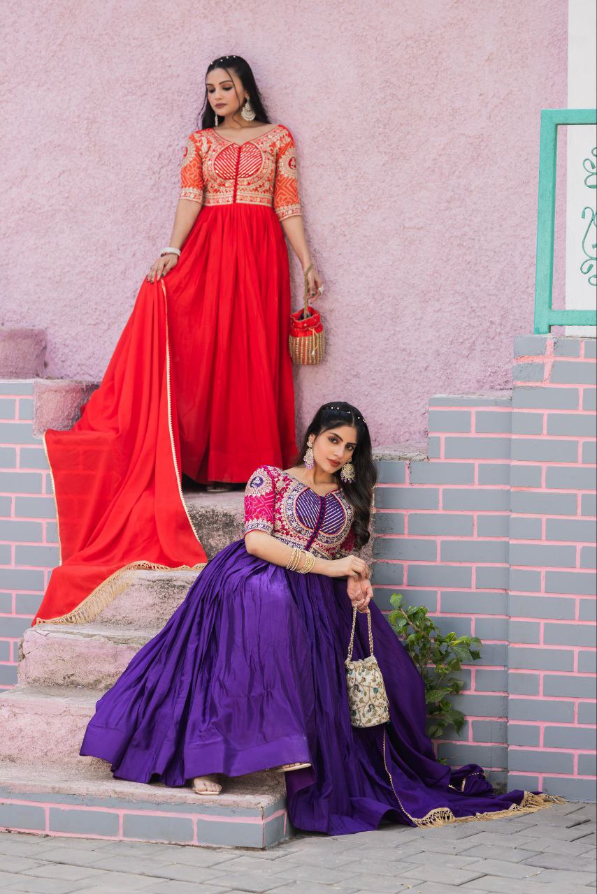 New Festival Long Gown & Duptta